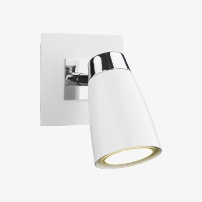 Knees dar lighting LOF072 Loft 1 Light Low Energy Spot Switch Polished Chrome and Matt White