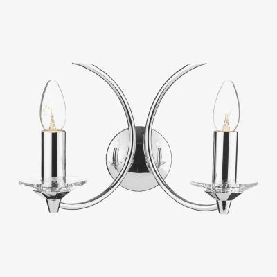 Knees dar lighting MED0950 Medusa Double Wall Bracket K9 Crystal Polished Chrome
