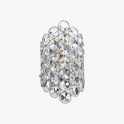Knees dar lighting FRO0750 Frost 1 Light Wall Bracket Polished Chrome and Faceted Crystal