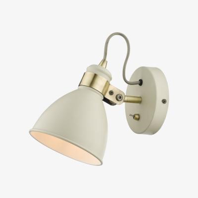 Knees dar lighting FRE0733 Frederick Single Wall Light Cream Antique Brass