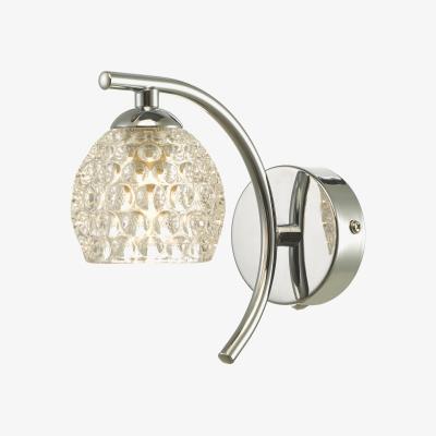 Knees dar lighting NAK0750-06 Nakita Wall Light Polished Chrome With Dimpled Glass
