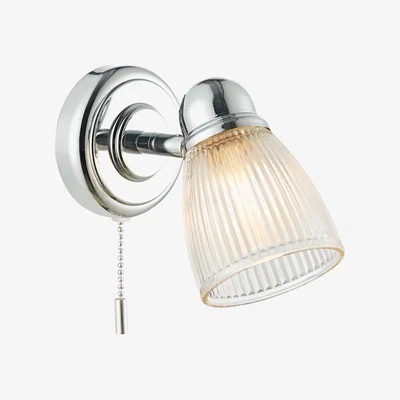 Knees dar lighting CED0738 Cedric Single Wall Bracket Polished Chrome IP44