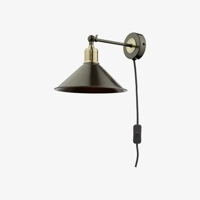 Knees dar lighting JAL0761 Jalen 1 Light Wall Light Graphite Antique Brass