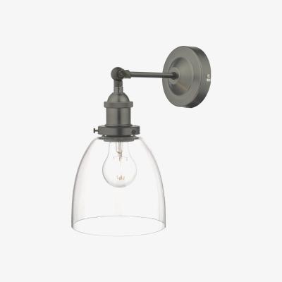 Knees dar lighting ARV0761 Arvin Industrial Wall Light Antique Chrome with Clear Glass Shade