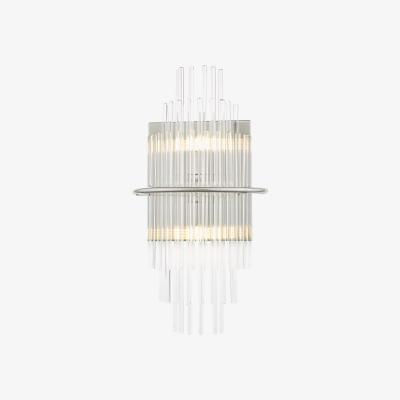 Knees dar lighting LUK0950 Lukas 2 Light Wall Light Polished Chrome Glass