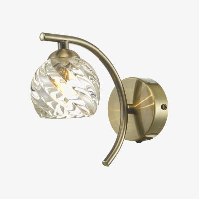 Knees dar lighting NAK0775-05 Nakita Wall Light Antique Brass With Twisted Open Glass