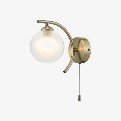 Knees dar lighting NAK0775-04 Nakita Wall Light Antique Brass With Clear/Opal Glass