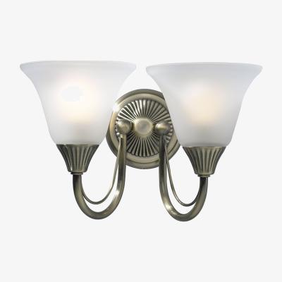 Knees dar lighting BOS09 Boston Double Wall Bracket Antique Brass