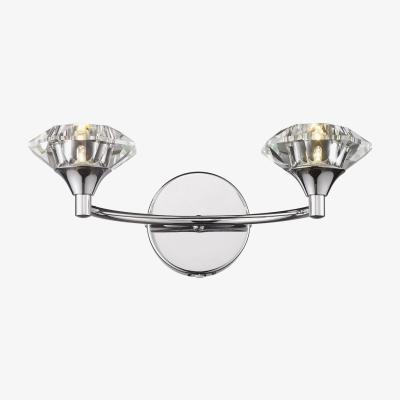 Knees dar lighting LUT0950 Luther Double Wall Bracket Polished Chrome Crystal