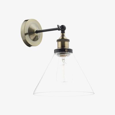 Knees dar lighting RAY0775 Ray 1 Light Wall Bracket Antique Brass Clear