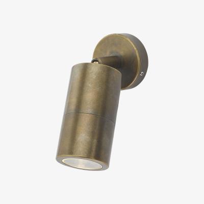 Knees dar lighting ORT0775 Ortega Outdoor Adjustable Wall Spotlight IP65 Natural Brass