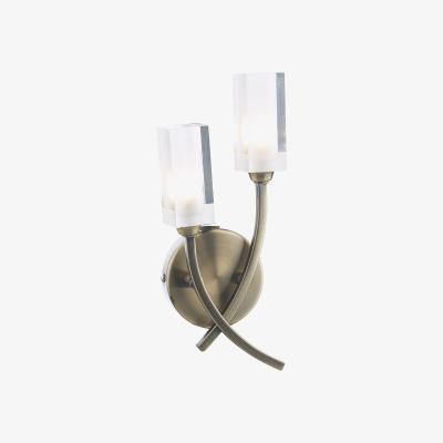 Knees dar lighting MOR0975 Morgan Double Wall Bracket Antique Brass
