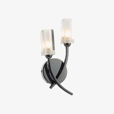 Knees dar lighting MOR0967 Morgan Double Wall Bracket Black Chrome