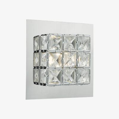 Knees dar lighting IMO0750 Imogen LED Wall Light Glass Faceted Squares With Polished Chrome Frame