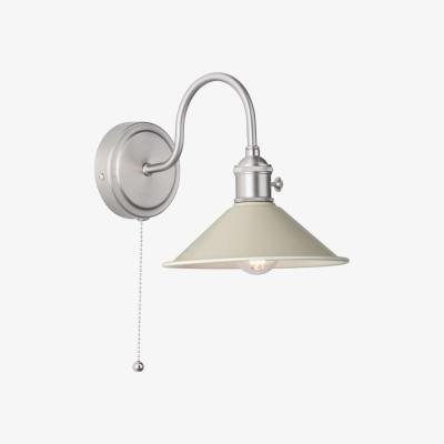 Knees dar lighting HAD0761-06 Hadano 1 Light Wall Light Antique Chrome With Cashmere Shade