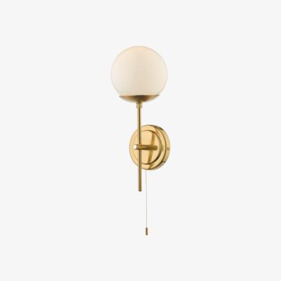 Knees dar lighting BOM0735 Bombazine Wall Light Natural Brass Opal Glass
