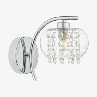 Knees dar lighting ELM0750 Elma Single Wall Light Polished Chrome and Glass