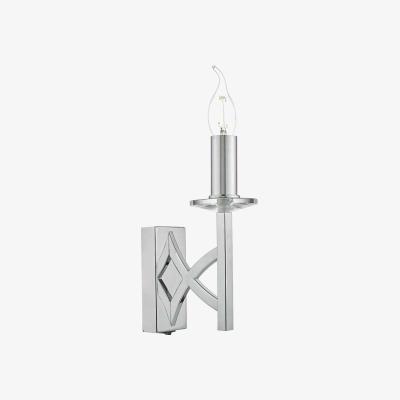 Knees dar lighting LYO0750 Lyon 1 Light Wall Light Polished Chrome and Crystal