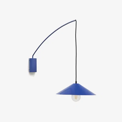 Kave Home Kally wall lamp in a blue painted finish