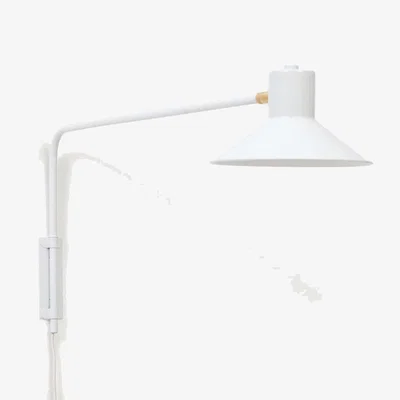 Kave Home Aria steel wall light with white finish. UK adapter