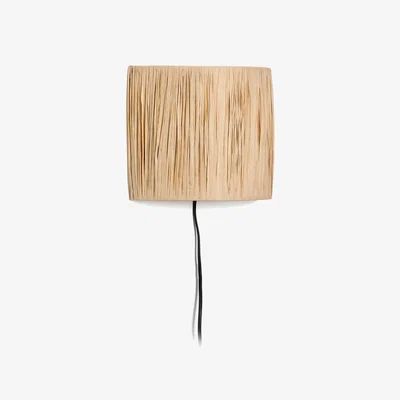 Kave Home Pulmi wall lamp in natural rafia UK adapter
