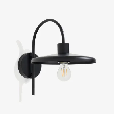 Kave Home Nuvira wall light in black satin metal