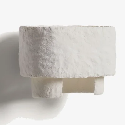 Kave Home Bedala white papier-mâché wall light