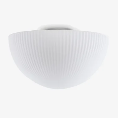 La Redoute Loulou Ceiling Or Wall Light in Grooved Opaline Glass, Diameter 33cm
