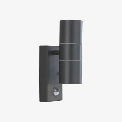 La Redoute Outdoor Black Dual Wall Light with Sensor (GU10 LED)