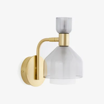 La Redoute Amoris Brass-Plated Metal and Smoked Glass Wall Light