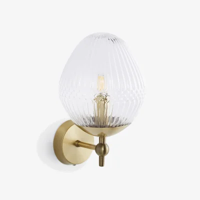 La Redoute Ari Wall Light in Brass and Ribbed Glass