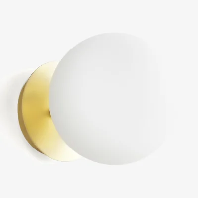 La Redoute Moricio Wall Light in Brass and Opaline