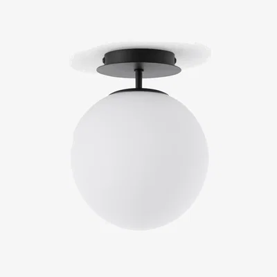 La Redoute Atea Ceiling Or Wall Light in Iron and Opaline Glass