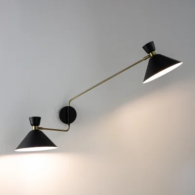 La Redoute Zoticus Double Shade Wall Light in Aged Brass