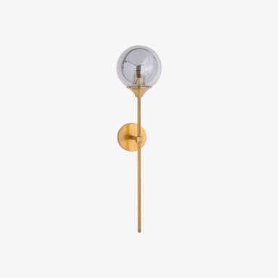 La Redoute Brass Smoked Glass Orb Wall Pendant