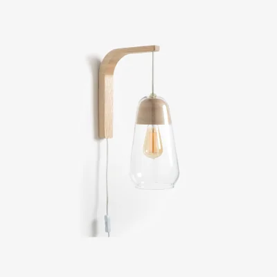 La Redoute Nasoa Contemporary Wall Light in Glass & Wood