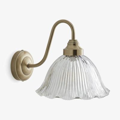 La Redoute Iloa Striated Glass and Brass-Plated Iron Wall Lamp