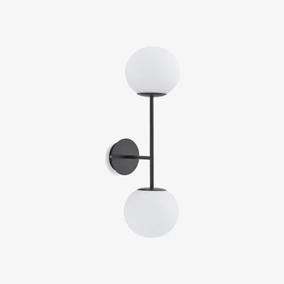 La Redoute Atea Double Arm Metal and Opaline Wall Lamp