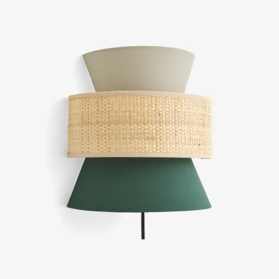 La Redoute Dolkie Double Raffia and Cotton Wall Light