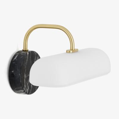 La Redoute Nota Opaline Glass, Brass and Marble Wall Lamp