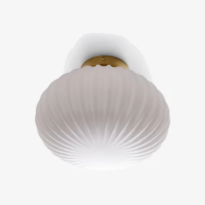 La Redoute Amia Ceiling Or Wall Light in Brass and Opaline Glass