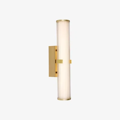 La Redoute Gold and Tubular Glass Wall Light (IP44)