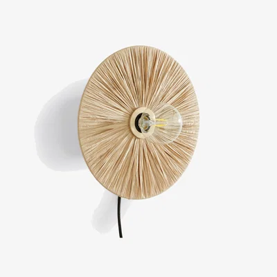 La Redoute Rafita 30cm Diameter Round Raffia Wall Lamp