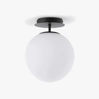 La Redoute Atea Ceiling Or Wall Light in Iron and Opaline Glass
