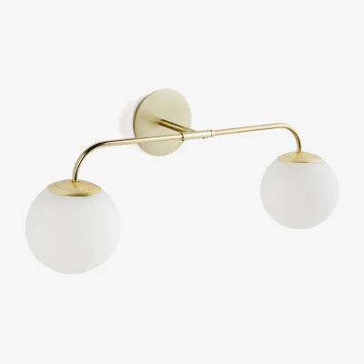 La Redoute Moricio Brass and Opaline Glass Wall Light
