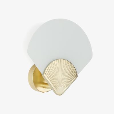 La Redoute Alcane Brass and Opaline Wall Light