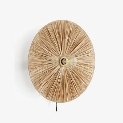 La Redoute Rafita 50cm Diameter Round Raffia Wall Light