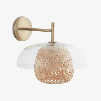 La Redoute Madeline Glass & Bamboo Wall Light