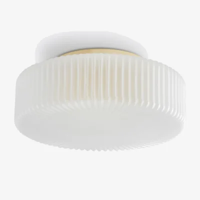 La Redoute Phéradé Ceiling Or Wall Light in Ribbed Opaline Glass