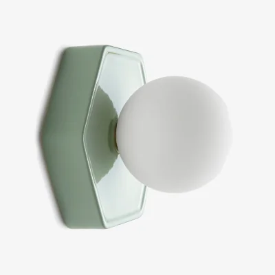 La Redoute Holi Ceramic/Opaline Glass Hexagonal Wall Light Or Ceiling Light